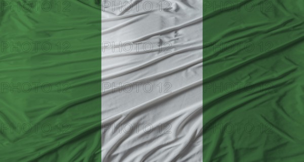 Nigerian flag waving Flag of Nigeria with cloth texture