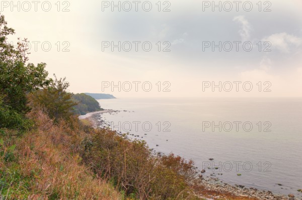 Baltic Sea coastline off Cape Arkona, coast of Rügen, largest German island, Baltic Sea coast of Western Pomerania, famous chalk cliffs, Mecklenburg-Western Pomerania, Germany
