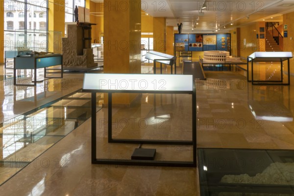 Museum displays and information, Roman theatre amphitheatre, Zaragoza, Aragon, Spain