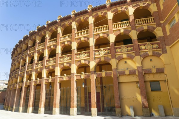 Plaza de Toros de la Misericordia historic bullring building, city of Zaragoza, Aragon, Spain