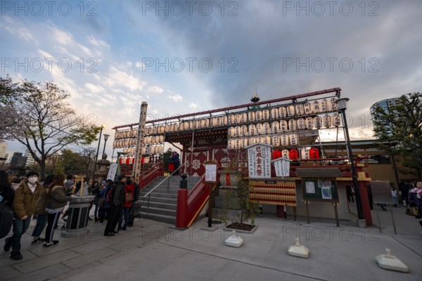 Shinobazunoike Bentendo Temple, at sunset, Ueno Park, Taito City, Tokyo, Japan