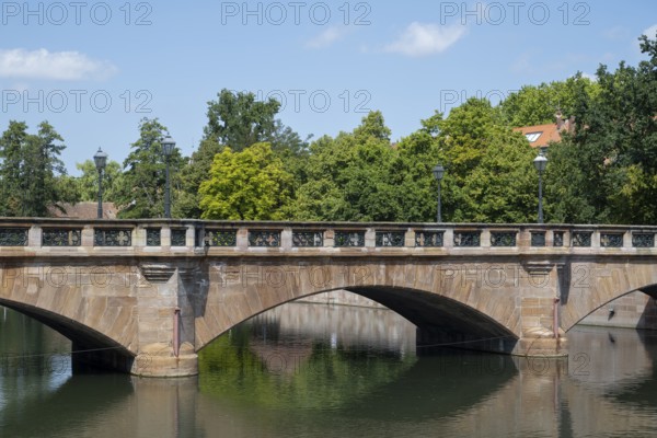Maxbrücke over the Pegnitz River, Nuremberg, Middle Franconia, Franconia, Bavaria, Germany