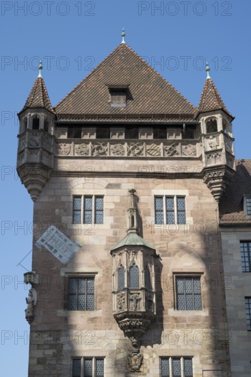 Medieval residential tower, Romanesque, Nassau House, Schlüsselfelder Stiftungshaus, architectural monument, old town, Nuremberg, Middle Franconia, Franconia, Bavaria, Germany