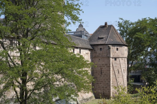 Stadtmauer, Altstadt, Nuremberg, Middle Franconia, Franconia, Bavaria, Germany
