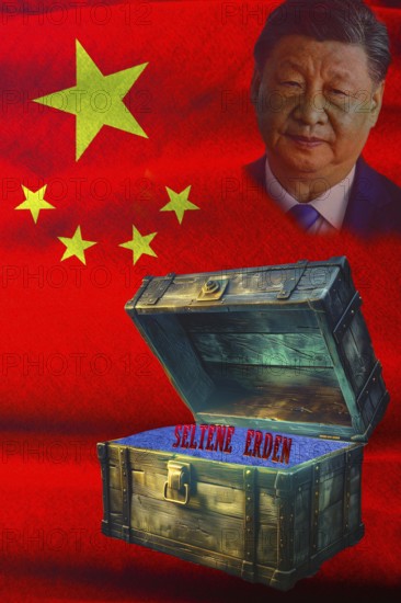 Symbolic image, rare earths, dependent on China with 90% raw material ownership, industry dependency, rare earths for Europe and USA, semiconductor crisis, chip shortage, raw materials, suppliers China and Russia, Germany without mineral resources, scarcity of fossil fuels, energy supply, energy transition, phase-out of nuclear energy, production stop in the automotive industry, defense industry, computer chips