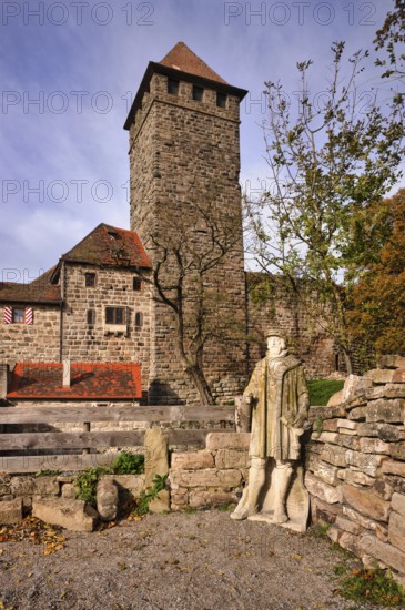 Keep, tower, Lichtenberg Castle, Oberstenfeld, Bottwartal, Löwensteiner Mountains, Baden-Württemberg, Germany