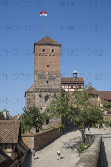 Heidenturm, Burghof, Kaiserburg, Nürnberger Burg, Nuremberg, Middle Franconia, Franconia, Bavaria, Germany