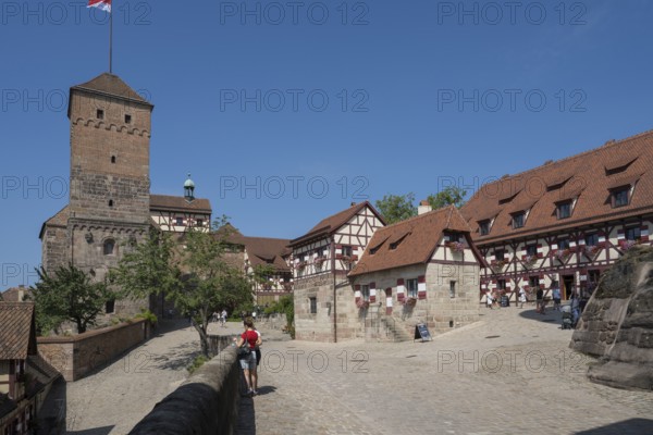 Heidenturm, Burghof, Kaiserburg, Nürnberger Burg, Nuremberg, Middle Franconia, Franconia, Bavaria, Germany