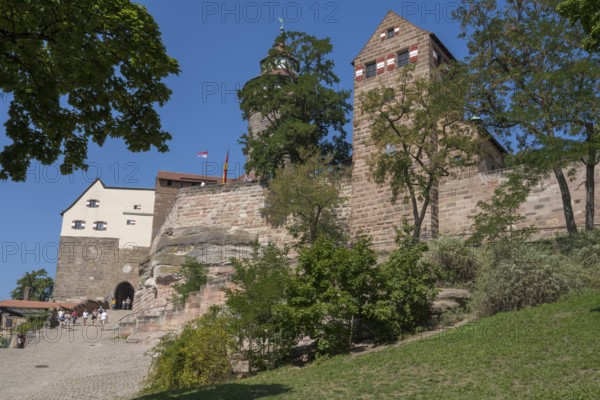 Sinwell Tower and Pentagon Tower, Kaiserburg, Nürnberger Burg, Am Ölberg, Nuremberg, Middle Franconia, Franconia, Bavaria, Germany