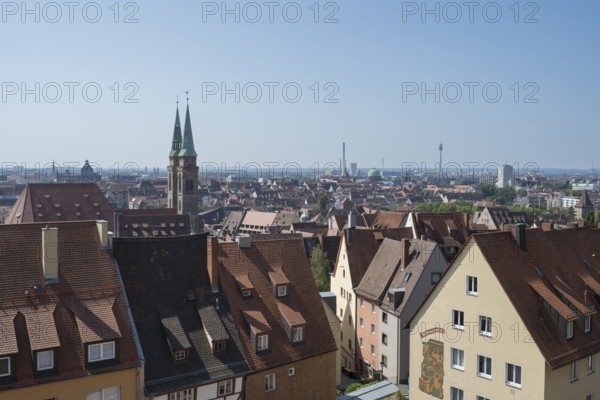 View of the city from Kaiserburg Castle, Nuremberg, Middle Franconia, Franconia, Bavaria, Germany
