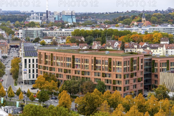 New use of the site of the former freight yard in Bad Cannstatt. Around 850 apartments, commercial spaces, parks, squares and roads are being built on 25 hectares. Stuttgart, Baden-Württemberg, Germany