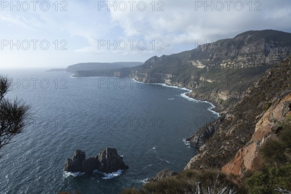 View of Shipstern Bluff. Cape Raoul, Tasman Peninsula, Tasmania, Australia