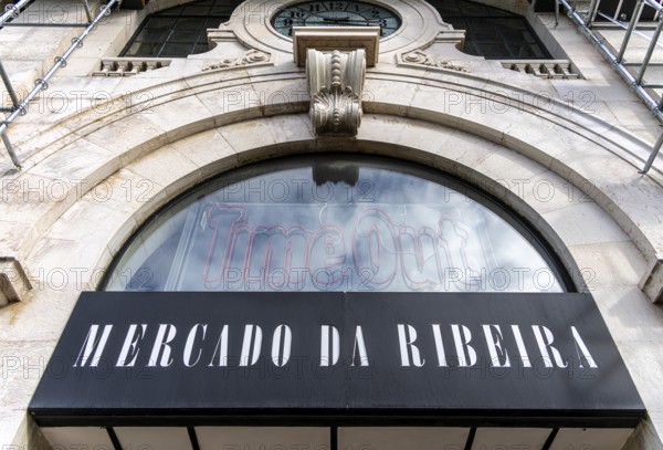 The Mercadeo da Ribeira, also known as TimeOut Market, is the best address for Portuguese specialties and international cuisine. Historic market hall at Cais do Sodré station, Lisbon, Portugal