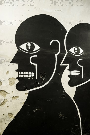 Street art, graffiti, MAUSA VAUBAN, Museum of Urban Art and Street Art, Vauban Fortress Neuf-Brisach, UNESCO World Heritage Site, Haut-Rhin Department, Alsace, France