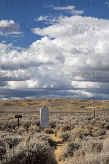 Farson, Wyoming - The 'Parting of the Ways' monument is close to the place where emigrants from the 1840s through 1860s had to decide whether to take a shorter, waterless route through the desert (the Sublette Cutoff), or a longer, safer route towards California or Oregon
