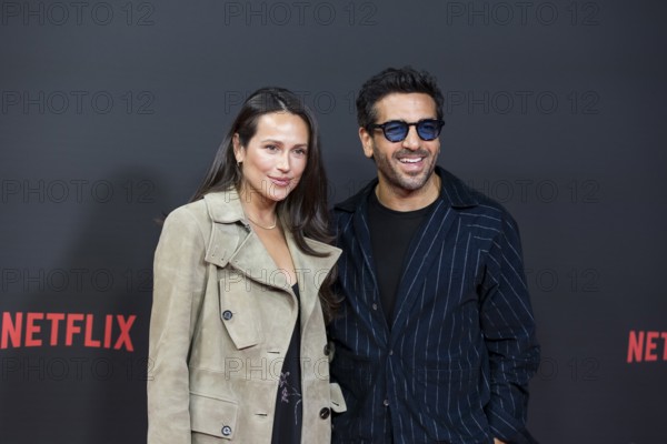 Jessica Riso and Elyas M'Barek at the premiere of the Netflix film Babo at the Astor Film Lounge Berlin on 24.10.2025