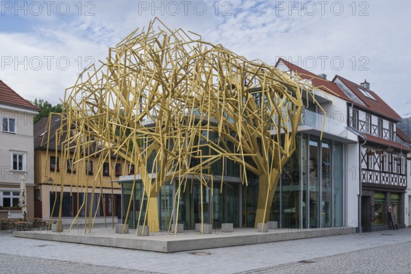 Archive of the Future, architectural art object by architect Peter Haimerl, Deutsche Korbstadt, Lichtenfels, Upper Franconia, Franconia, Bavaria, Germany
