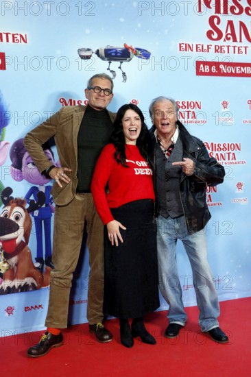 Götz Otto, Malwanne and Michael Mendl at a special screening of MISSION SANTA - AN ELF SAVES CHRISTMAS at the Kulturbrauerei in Berlin on 25.10.2025