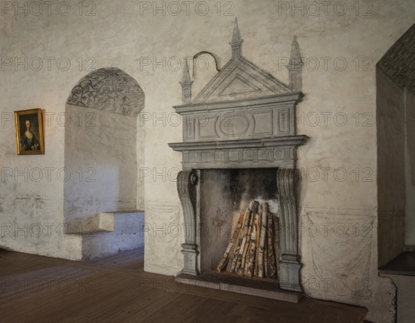 Fireplace in Kalmar Castle, Småland, Sweden, Scandinavia