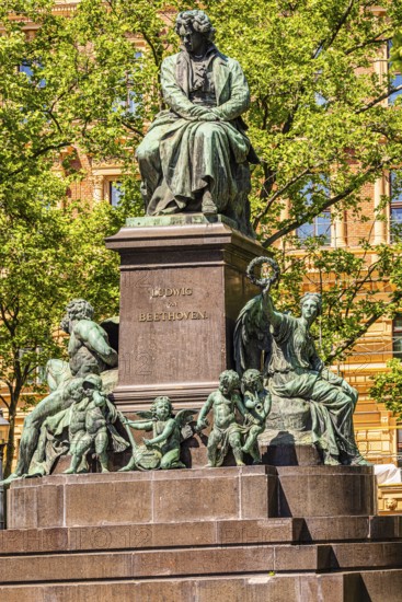 Memorial to the composer Ludwig van Beethoven, Beethovenplatz, Vienna, Austria