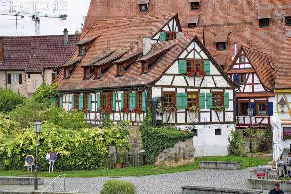 Historic half-timbered houses, Rottenburg am Neckar, Baden-Württemberg, Germany