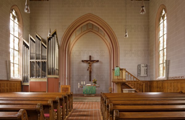 Protestant church, interior view, Rottenburg am Neckar, Baden-Württemberg, Germany