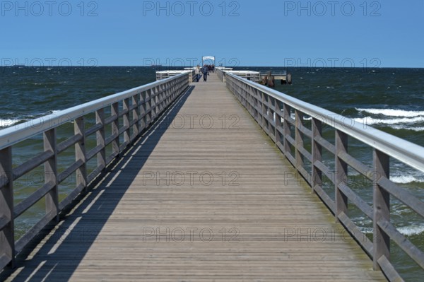 On the pier in the seaside resort of Ahlbeck, Usedom island, Mecklenburg-Western Pomerania, Germany