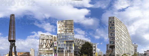 Guatemala City, Guatemala, 10 May, 2025: Guatemala City luxury condos in trendy city neighbourhood with local shops cafes and restaurants