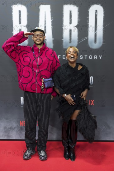 Yannick Niang and Tsellot Melesse at the premiere of the Netflix film Babo at the Astor Film Lounge Berlin on 24.10.2025