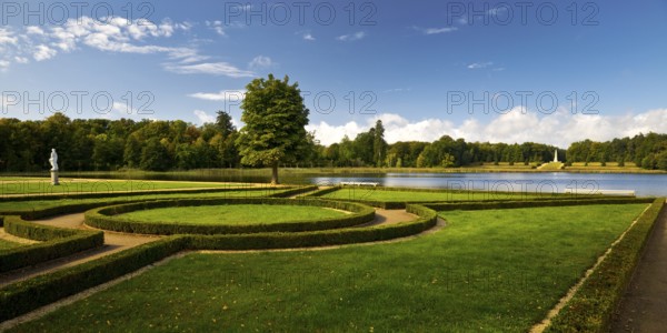 Rheinsberg Castle Park with View of Lake Grienerick, Ruppiner Land, Brandenburg, Germany