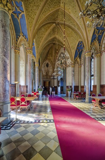 Count's Hall and Imperial Hall, Hohenzollern Castle, ancestral home of the House of Hohenzollern, interior, noble family, German emperors, Bisingen, Baden-Württemberg, Germany