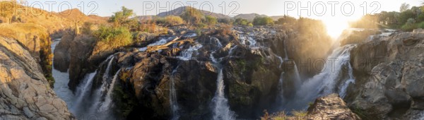 Epupa Falls, sunset at Epupa Waterfalls, Kaokoveld, Namibia