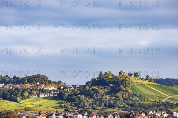 Grave chapel on the Württenberg in Stuttgart-Rotenberg with vineyards. The mausoleum, designed by court builder Giovanni Salucci, is a landmark of Stuttgart. Stuttgart, Baden-Württemberg, Germany