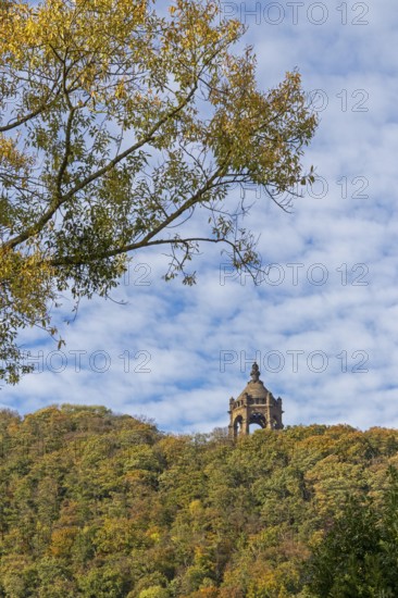 Mountain, forest, Kaiser-Wilhelm-Denkmal, Porta Westfalica, North Rhine-Westphalia, Germany