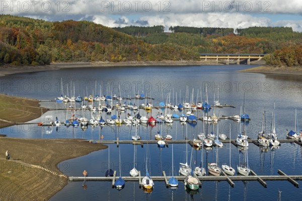 Yachthafen, Sondern, Olpe, Biggesee, Sauerland, North Rhine-Westphalia, Germany