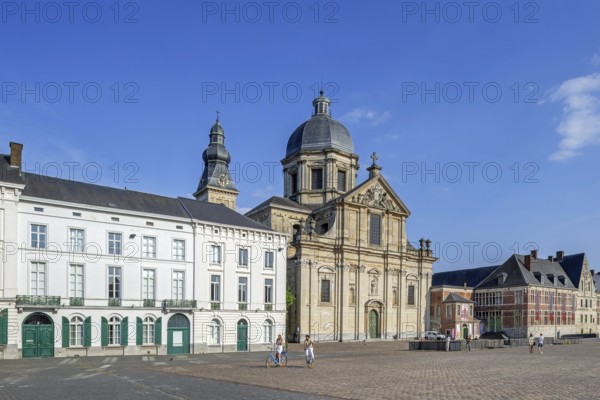 St. Peter's Square showing Our Lady of Saint Peter's Church and abbey in the city Ghent, Gent in summer, East Flanders, Belgium