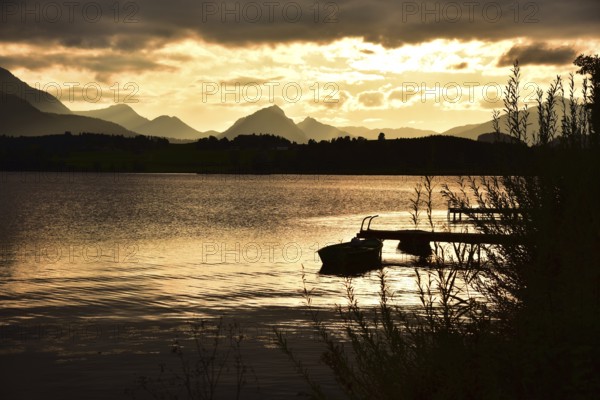 Sunset at Hopfensee in Allgäu, Bavaria, Germany