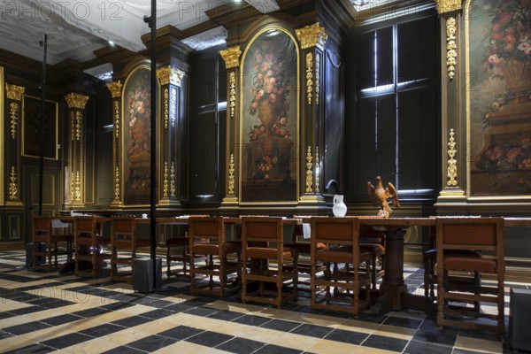 Refectory, fratery in the 12th century Park Abbey, Abdij van Park, Premonstratensian abbey at Heverlee near Leuven in Flemish Brabant, Belgium