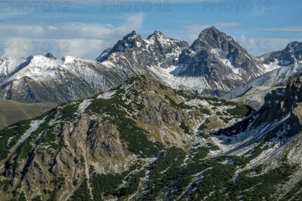 Trettachspitze, Mädelegabel and Hochfrottspitze, Allgäu Alps, Allgäu, Vorarlberg, Austria