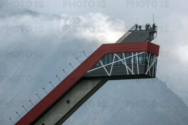 Absprungkopf Heini Klopfer Skiflugschanze, Oberstdorf, Oberallgäu, Allgäu, Bavaria, Germany