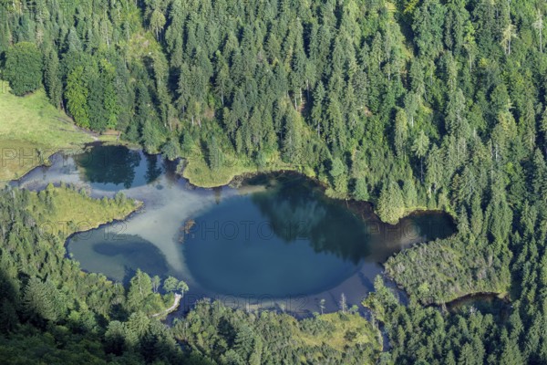 Deep view from Falkenstein to Falkensee near Inzell im Chiemgau, Bavaria, Germany