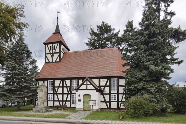 Village church, half-timbered church, Duben, Spreewald, Brandenburg, Germany