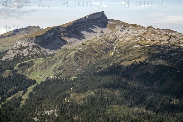View from Fellhorn to Hoher Ifen in Kleinwalsertal, Oberstdorf, Oberallgäu, Allgäu, Bavaria, Germany