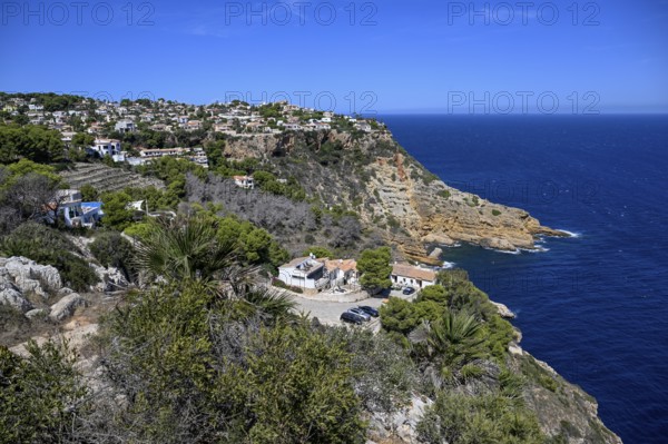 View of the Mediterranean Sea from Cabo de la Nao, near Jávea or Xàbia, Alicante province, Comunidad Valenciana, Spain