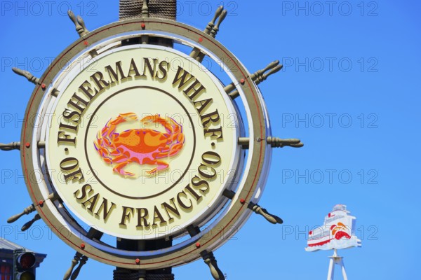 Fishermans Wharf sign post, San Francisco, California, USA