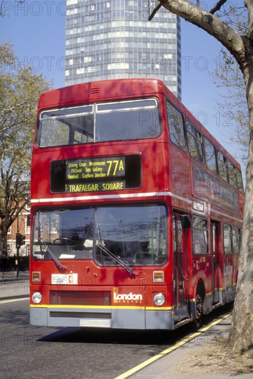 Red double-decker bus, a routemaster, London, England, Great Britain