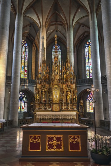 Baroque high altar, St. Martin church, largest Gothic hall church in Upper Palatinate, Amberg, Upper Palatinate, Bavaria, Germany