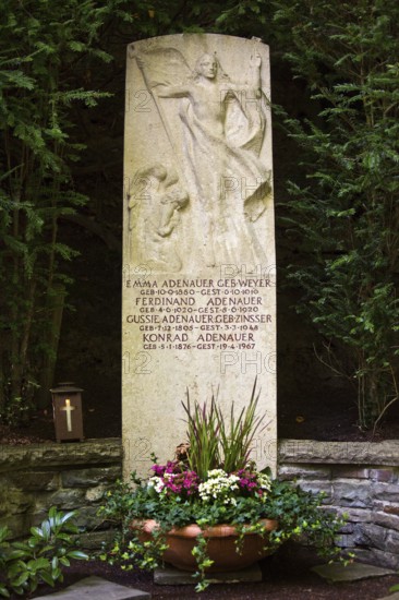 Grave of Konrad Adenauer and the Adenauer family at the Rhöndorfer Waldfriedhof, Bad Honnef, North Rhine-Westphalia, Germany