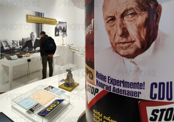 Exhibition on the life of Konrad Adenauer at the Federal Chancellor Adenauer House Foundation, Rhöndorf, Bad Honnef, North Rhine-Westphalia, Germany