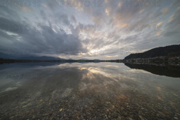 After sunset, Hopfensee, Hopfen am See, near Füssen, Ostallgäu, Allgäu, Bavaria, Germany